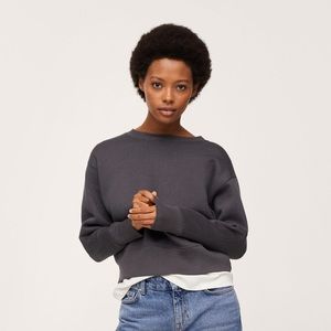 MANGO | Textured Cotton Blend Sweatshirt